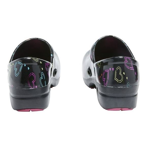 Anywear Women's SR Angel Hearts on the Line Nursing Clogs, Black Multi, Size 5 - Picture 5 of 5